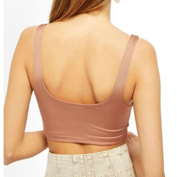 Free People Silky Stretch Cami / Crop Top light pink - Picture 4 of 7